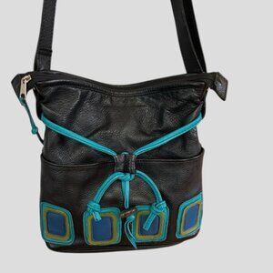 Indian Summer Leather Drawstring Shoulder Bag